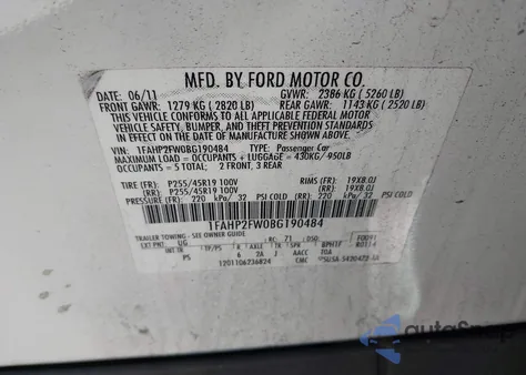 2011 Ford Taurus Limited z USA, uszkodzony, nr VIN 1FAHP2FW0BG190484